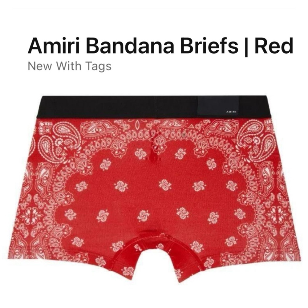 AMIRI Red Paisley Bandana Briefs Size M